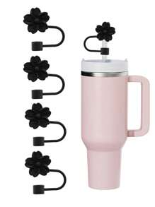 8pcs/4pcs/3pcs/1pc Silicone Crabapple Blossom Straw Caps, Reusable Straw Covers For 10mm Wide Straws, Fashion & Cute Style Straw Toppers Fits Modern Minimalist Cups