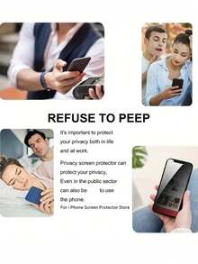 2pcs Full Coverage Privacy Screen Protector, Tempered Glass Material, Compatible With IPhone 17/17 Pro/17 Pro Max/17 Air And 11/12/13/14/15/16 Pro Max, Also Fits 17/11/12/13/14/15 Plus/16 Pro Max, Provides Privacy Protection, Screen Protection And Anti-Drop Function. - Black - View 12