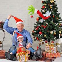 1pc Christmas Elf Body Tree Decor Arm, Fluffy Green Monster Elf Arm For Christmas Tree Decoration