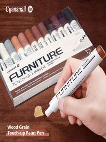 12 piezas de bolígrafos para reparación de muebles, varillas de relleno para reparación de gabinetes de madera y pisos, juego de reparación de arañazos, bolígrafo para reparación de pintura, material compuesto para reparación (algunos estilos, posiciones o logotipos pueden enviarse al azar sin afectar el uso) - Multicolor - Ver 3