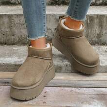 Sepatu Bot Salju Pendek Musim Dingin 2025, Aneka Warna, Tebal & Hangat, Sepatu Bot Anti Selip, Sepatu Bot Setinggi Mata Kaki, Sepatu Bot Hangat dengan Sol Tebal, Sepatu Bot Setinggi Mata Kaki, Sepatu Bot Bulu - Hijau Tentara - View 4