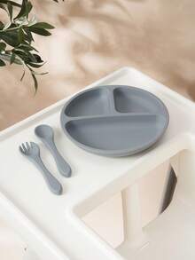 3PCS Personalized Customization Name Pattern Baby Food Storage Portable Fork Spoon Print On Demand Silicone Baby Dishes Custom Suction Dining Plate,Chic Autumn,Kids,Customized Kids Tableware - Multicolor - View 21