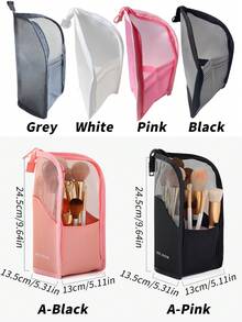 1 pièce Grand sac de voyage imperméable en polyester à grande capacité. Organisateur de brosse à dents et de maquillage de voyage Sac cosmétique sans odeur, portable pour le stockage des produits essentiels quotidiens. Idéal pour la remise des diplômes - Multicolore - Voir 6