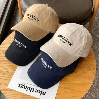 Boné Brooklyn Beisebol Retrô Bordado Unissex Algodão Regulagem Macio Estiloso