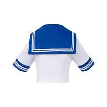 Japanese Anime Schoolgirl Classic Sailor JK Harajuku Crop Top Tie Up Pleated Skirt Uniform Seifuku Socks Bow Set - 白色 - 查看 6