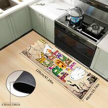 1 pieza Felpudo de Halloween, estampado abstracto de fantasma, animal y calabaza de dibujos animados, antideslizante de diatomita, alfombra de cocina, felpudo, alfombra rectangular impresa en 3D, adecuada para sala de estar, dormitorio, pasillo, baño, lavandería, decoración del hogar interior y exterior - Multicolor - Ver 30