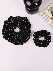 2 件/套优雅超大波尔卡圆点发圈，常规和超大尺寸，适合女性扎马尾辫，装饰头发，发圈，发圈，洗脸，发饰 - 彩色 - 查看 5