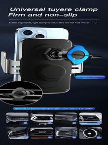 SUONEE Kabelloses AutoHandy-Ladegerät, Halterung, Ständer, 15 W, Schnellladung, automatische Klemmung, Lüftungsschlitz, Autozubehör für iPhone 16 SE 15 14 13 12 11 Xs Max XR S25 S24 S23 S22 S21 S20 S10+ S9 Note 20 Note 10, kabellose FunktionsHandy