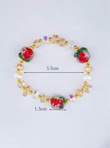 1 pezzo Braccialetto in cristallo di vetro di stile bohémien a forma di cachi, regalo di compleanno/festività per le donne