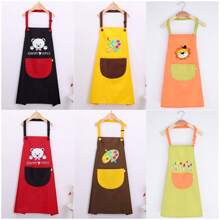 1 件适合 6-8 岁儿童的美术课绘画罩衣，适合幼儿园儿童绘画围裙，适合身高 1.1-1.3 米左右的儿童