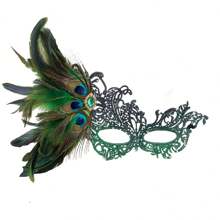 Halloween Facewear Phoenix Peacock Feather Face Shield Cosplay Costume Accessory For Halloween Masquerade