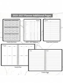 2026-2027年日历笔记本，三年简易螺旋装订月度计划本，大方格，适用于日程安排、目标规划、笔记和提醒，非常适合办公室、家庭、返校季、教师节礼物、2026年新年礼物