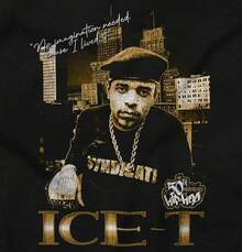 Vintage Hip Hop Rapper Ice T Quote Graphic T Shirt Men Or Women - 黑色 - 查看 3