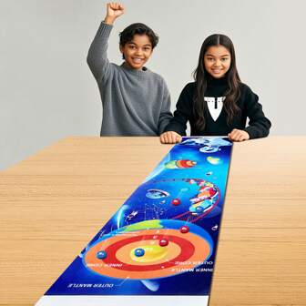1 Set Earth's Crust, Mantle, Core Layers Desk Curling Game Set - Science Popularization Educational & Fun Game For Families & Kids Ages 6 & Up - Ideal Christmas, Halloween, Gaming Present