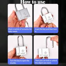 Heavy Duty Rust-Proof Waterproof Padlock With 4 Keys, Stainless Steel Metal Material, Suitable For Sheds, Gym Lockers, Fences And Garages - Ideal Housewarming And Moving Gift For Homeowners And Security-Conscious Individuals