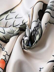 قميص كاجوال طويل الأكمام مطبوع بطبعة الحورية للمقاسات الكبيرة