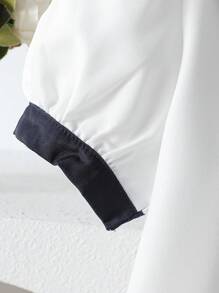 2 Peças Conjunto Camisa com Gola de Marinheiro Listrada e Saia para Meninas Pré-Adolescentes, Conjunto de Roupa Casual Fofa Estilo Escolar