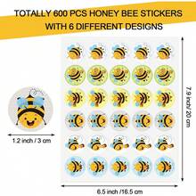 600 Pieces Bee Stickers Cute Yellow Bumble Honey Bee Stickers Round Bee Label Decals For Kids Birthday Baby Shower Teacher Reward Bee Theme Party Classroom Decoration, 1.2 Inch - 1 - View 1