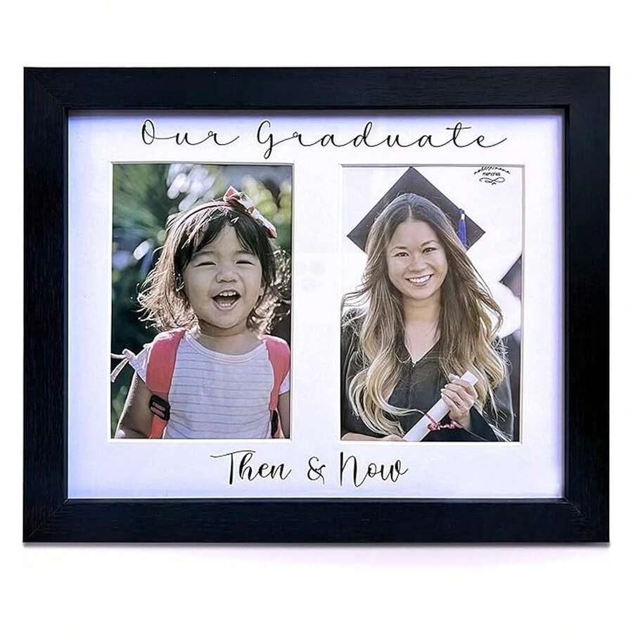 Then And Now Graduation Picture Frame, Double 4x6 Photo Frame, Class Of 2025, School Picture Frame Pre-K To 12 Display, Grad Party Decor, Gifts - Multicolor 244 - View 1