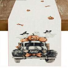 1 Colorful Pumpkin And Other Holiday Element Pattern Table Flag, Made Of 72 Inch Knitted Polyester Fiber, Suitable For Holiday Gathering Tables, Home Kitchen Decoration, And Gifts. - Multicolor - View 13