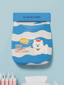 1 قطعة شبكة تخزين متعددة الوظائف بتصميم كرتوني، حقيبة تخزين سعة كبيرة قابلة للتعليق على الحائط