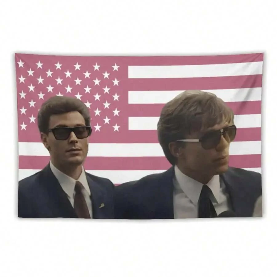 C-Ooper XX Koch And Nicholas XX CChavez Pink American Flag Tapestry Gift Nicholas Chavez Pink American Flag Gift Free Menendez Brothers Decoration Wall Tapestry Gifts