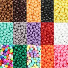 1000 cái/gói 4MM Acrylic Kẹo Màu sắc Chất rắn Hạt tròn Với Thẳng Lỗ Đối với DIY Quần áo , Vòng tay , Mặt dây chuyền - hạt tròn màu rắn - Xem 15