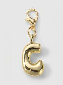1 件 Y2K 简约优雅奢华百搭金银 26 个英文字母吊坠配饰，DIY 钥匙扣包包饰品，适合女性日常佩戴或送礼 - 金色 - 查看 27