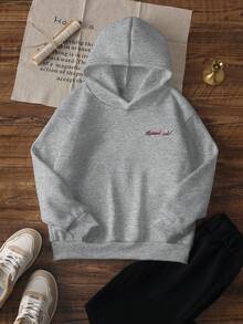 1pc Tween Girl Casual Racing Car Print Pullover Sweatshirt, Loose Fit, Warm Thermal Lining, Suitable For Students And Young People, Autumn/Winter - Grey - View 4