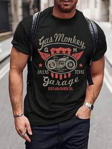Men's Personalized Printed Short Sleeve T-Shirt, Comfortable & Breathable, Suitable For Summer Wear, Leading Fashion - Black - View 3