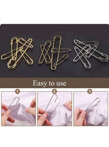 5-30 件大号服装安全别针 耐用绗缝毯别针 金银装饰别针 适用于帆布羊毛服装工艺品 DIY 珠宝工艺品 - 彩色 - 查看 7