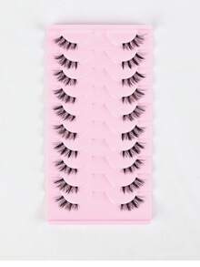 10 对 Hal Flashes 透明带状睫毛 猫眼假睫毛 短款柔软 3d 仿貂皮睫毛 柔软自然妆效条状睫毛、睫毛、假睫毛 - 眼尾拉長款 - 查看 21