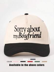 1pc Sorry About My Husband Embroidery Colorblock Baseball Cap, Outdoor Sun Protection Hat Suitable For Boys, Girls, Travel, Beach, Spring/Autumn - Embroidery - View 8