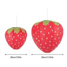 草莓纸灯笼、水果纸灯笼、乡村风灯笼、派对纸灯笼 - 紅色 - 查看 9
