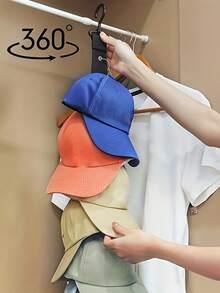 8-Clip Stainless Steel Baseball Cap Rack, Can Hold 16 Hats. This Cap Organizer Is Suitable For Home And Wardrobe, Versatile For Various Occasions. Can Be Used For Summer Clothing Storage And Home Decor. - Multicolor - View 7