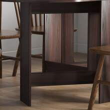 HOMCOM Folding Dining Table, Drop Leaf Table For Small Spaces, Oval Tabletop For Dining Room, Chocolate Wood Effect - Brown - View 8