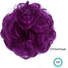 4 Icnh 凌乱发髻发片卷发大发髻发圈浅棕色混合自然金色合成凌乱发髻发片适合女性女孩 - 彩色 - 查看 26