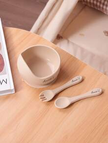 3PCS Personalized Customization Name And Pattern Baby Silicone Tableware Suction Bowl Soft Spoon Fork Feeding Learning Sets For Baby Solid Color Utensils Kids Custom Food Storage,Multi-Functional,Ornamental,Letter,Stylish,Modern,Colorful,Cute,Adorable,Casual,Custom,Personalised,Unique,Customized,Ideal Gifts For Him,Ideal Gifts For Her,Multi-Functional,Ornamental,Letter,Stylish,Modern,Colorful,Cute,Adorable,Casual,Custom,Personalised,Unique,Customized,Ideal Gifts For Him,Ideal Gifts For Her, Son, Daughter,Christmas Gift - Multicolor - View 8