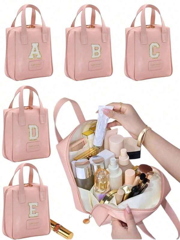 1pc Large Capacity Waterproof Travel Makeup Bag, Multi-Functional Cosmetic Brush Organizer, Portable Makeup Storage Case, Handbag & Clutch, Suitable For Autumn/Winter Skincare, Cosmetics, Makeup Brushes, Eyeshadow Palette, Powder, Lotion, Lipstick, Jewelry Storage, Bridesmaid Gift, Mother's Day Gift, Gift For Friends & Teachers, Makeup Bags, Cosmetic Bag, Makeup Organiser, Makeup Pouch, Bag, Make Up Pouch, Travel Essentials, Makeup Bag, Cosmetic Bag, Large Capacity, Large Makeup Bag,Christmas Gifts,Pouch,Travel,Gifts For Women,Women's Necessaire,Travel Essential,Pouch,Clutch / Small Handbag,Necessaire,Makeup Organizer,Makeup Organize,Pouch,Brush Holder,Mini Pouch,Large Capacity Pouch