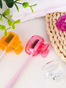 1/2/4/6pcs Household Toothbrush Holder, Portable Travel Toothbrush Dust Cover Storage Box, Toothbrush Head Protection Clip, Toothbrush Storage Clip, Toothbrush Protective Cover, Toothbrush Head Protective Case, For Home Daily Use And Business Travel, Outdoor Travel And Camping, Bathroom Decor, Back To School, Summer Travel Accessories, Bathroom Gadgets, Bathroom Accessories - Multicolor - View 4