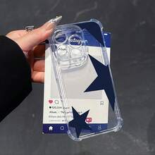 Funda de teléfono a prueba de golpes de borde suave y moderno: Funda transparente anti-caída de cuatro esquinas con diseño creativo para iPhone 11, 12, 13, 14, 15, 16, 15 Pro, 15 Plus, 15 Pro Max, 7 Plus, 8 Plus, X, XS, Max, XR, 11 Pro, 12 Pro, 13 Pro, 14 Pro, 11 Pro Max, 12 Pro Max, 13 Pro Max. Esta funda a prueba de golpes es un compañero confiable para tu teléfono. - 1 pieza - Ver 5