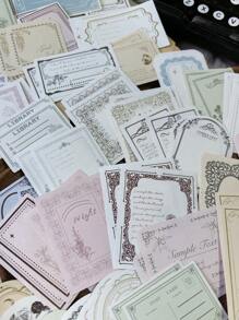 100pcs Vintage Frame English Tag Labels DIY Decorative Notebook Writing Memo Notes, Scrapbooking Supplies - Multicolor - View 7