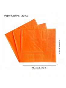 20 PIEZAS/Paquete Servilletas desechables naranja Suministros para fiestas
