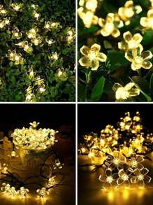 Solar Cherry Blossom String Lights – Waterproof Outdoor LED Fairy Lights For Garden, Patio, Lawn, Pathway & Tree Decor,