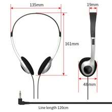 Retro Wired Headphones, Classic Headphones For Photo Shooting, MP3, Music, Smartphone, Tablet, Computer, Gaming - Silver - View 4