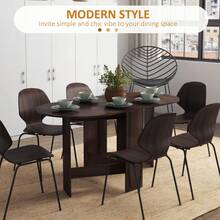 HOMCOM Folding Dining Table, Drop Leaf Table For Small Spaces, Oval Tabletop For Dining Room, Chocolate Wood Effect - Brown - View 5