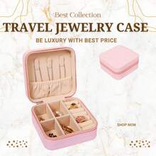 1 Pc Portable Mini Solid Color Jewelry Box - Lightweight And Dust-Proof Design Travel/Home Jewelry Storage Box Great Gift - Pink - View 2
