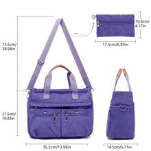 Corduroy Tote Bag Set (2PCS) For Women, Laptop Work Bags Crossbody Shoulder Hobo Messenger Handbag Purse Travel Gym Totes - 紫色 - 查看 5