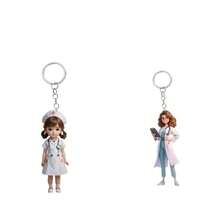 1 件亚克力 2D 钥匙扣，带有可爱的护士形状设计，防水、防刮、无毛刺、修剪整齐的圣诞礼物 - 彩色 - 查看 11