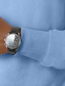 男士休闲弹力纯色高领毛衣，秋冬季长袖上衣